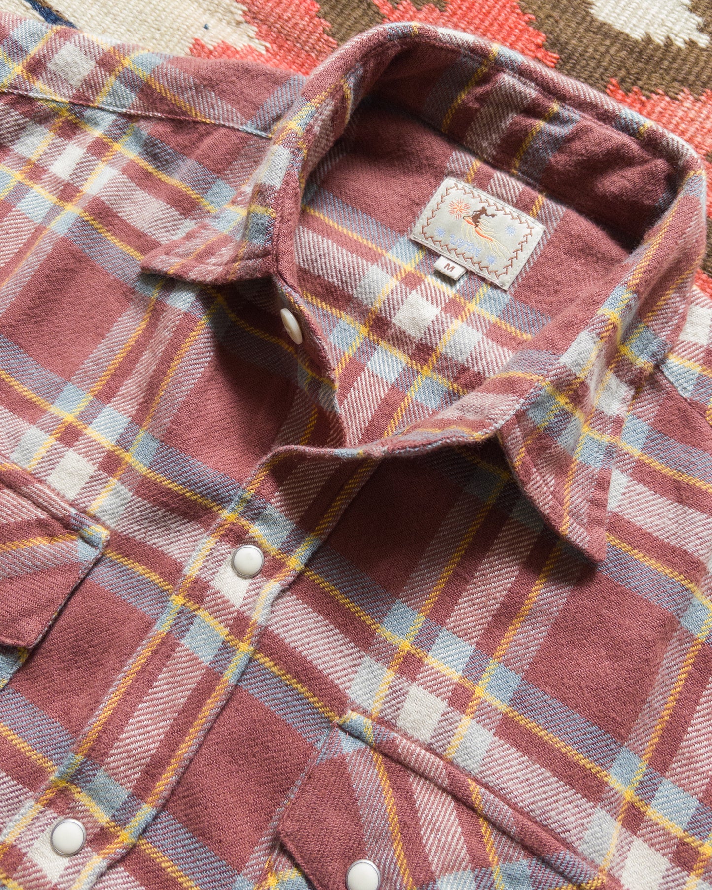 Washed Flannel Pearlsnap Shirt - Autumn Rust