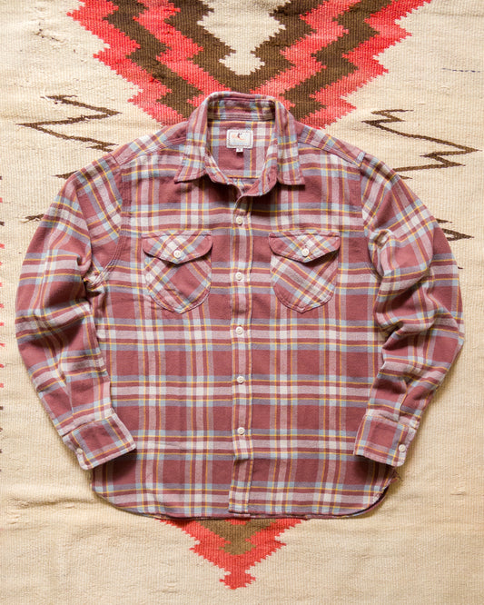 Washed Flannel Workshirt - Autumn Rust