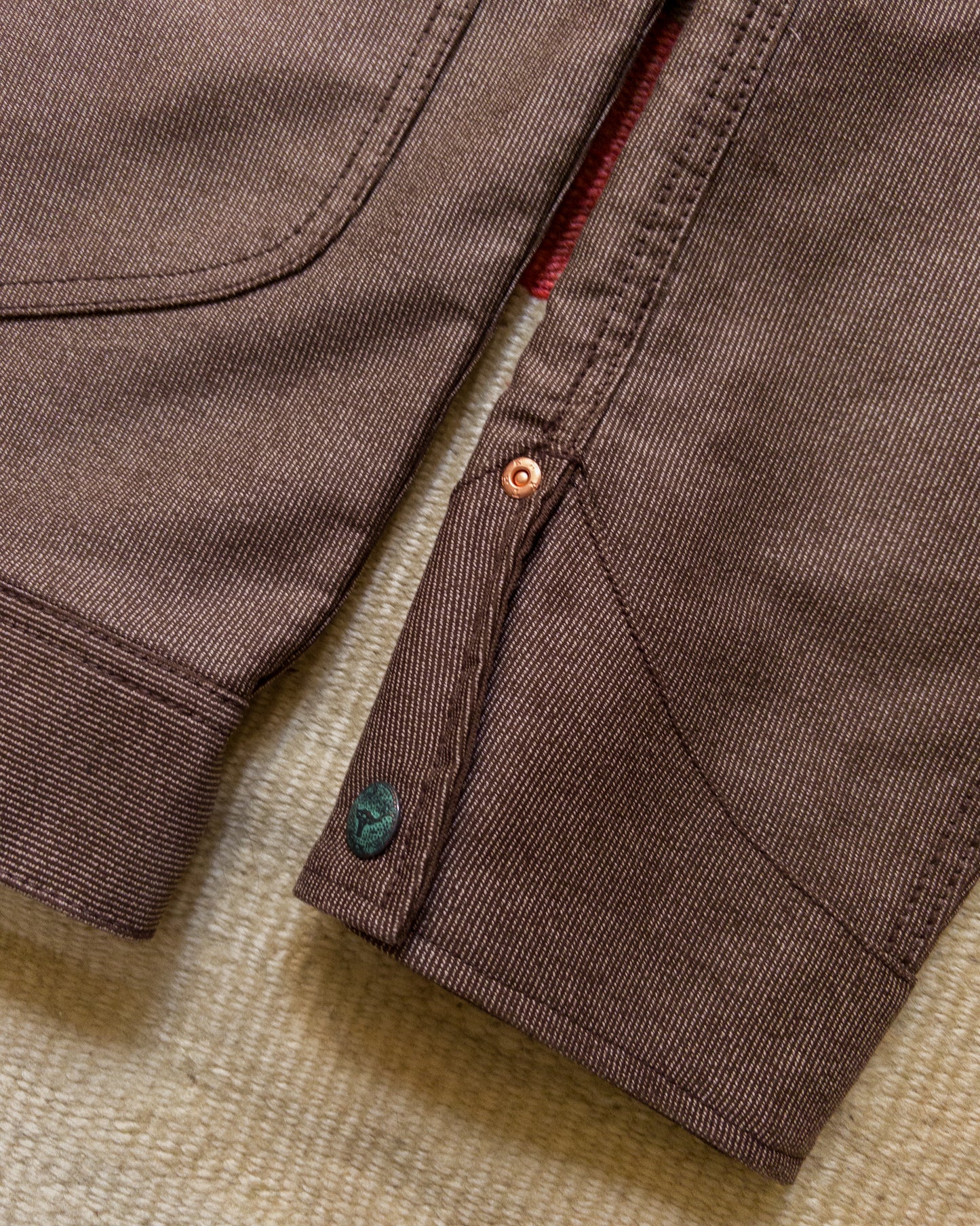 Japanese Wabash Stripe Moleskin Ranch Jacket - Espresso Brown