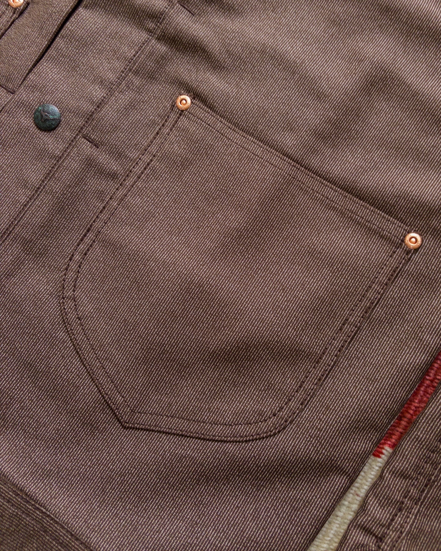 Japanese Wabash Stripe Moleskin Ranch Jacket - Espresso Brown