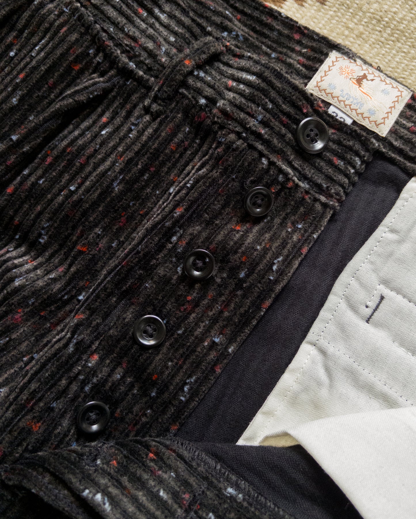 Donegal Corduroy Pleated Chino - Night Sky