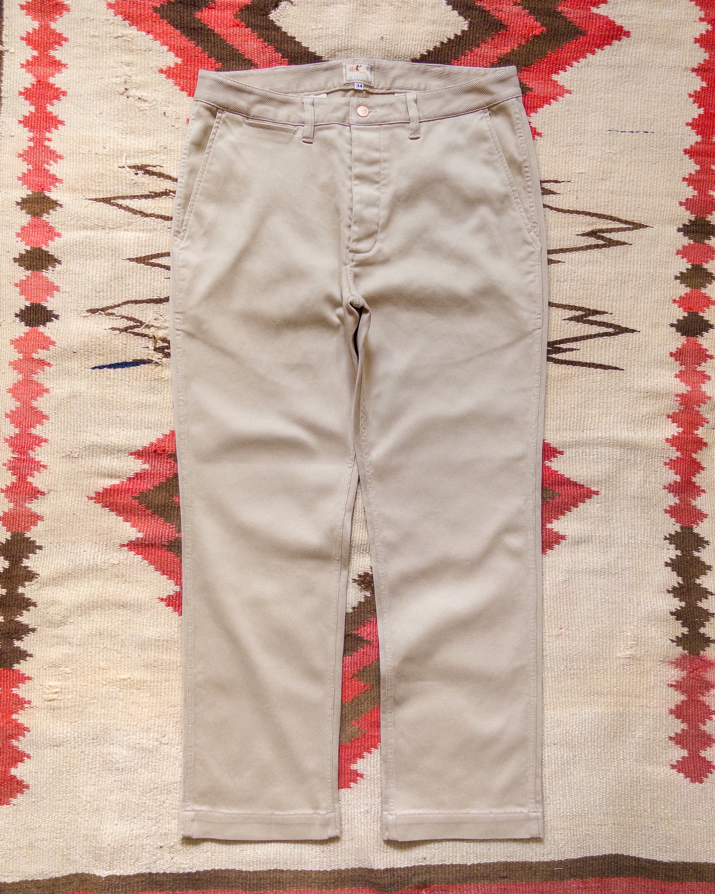 Bedford Cord Flat Front Chinos - Off White