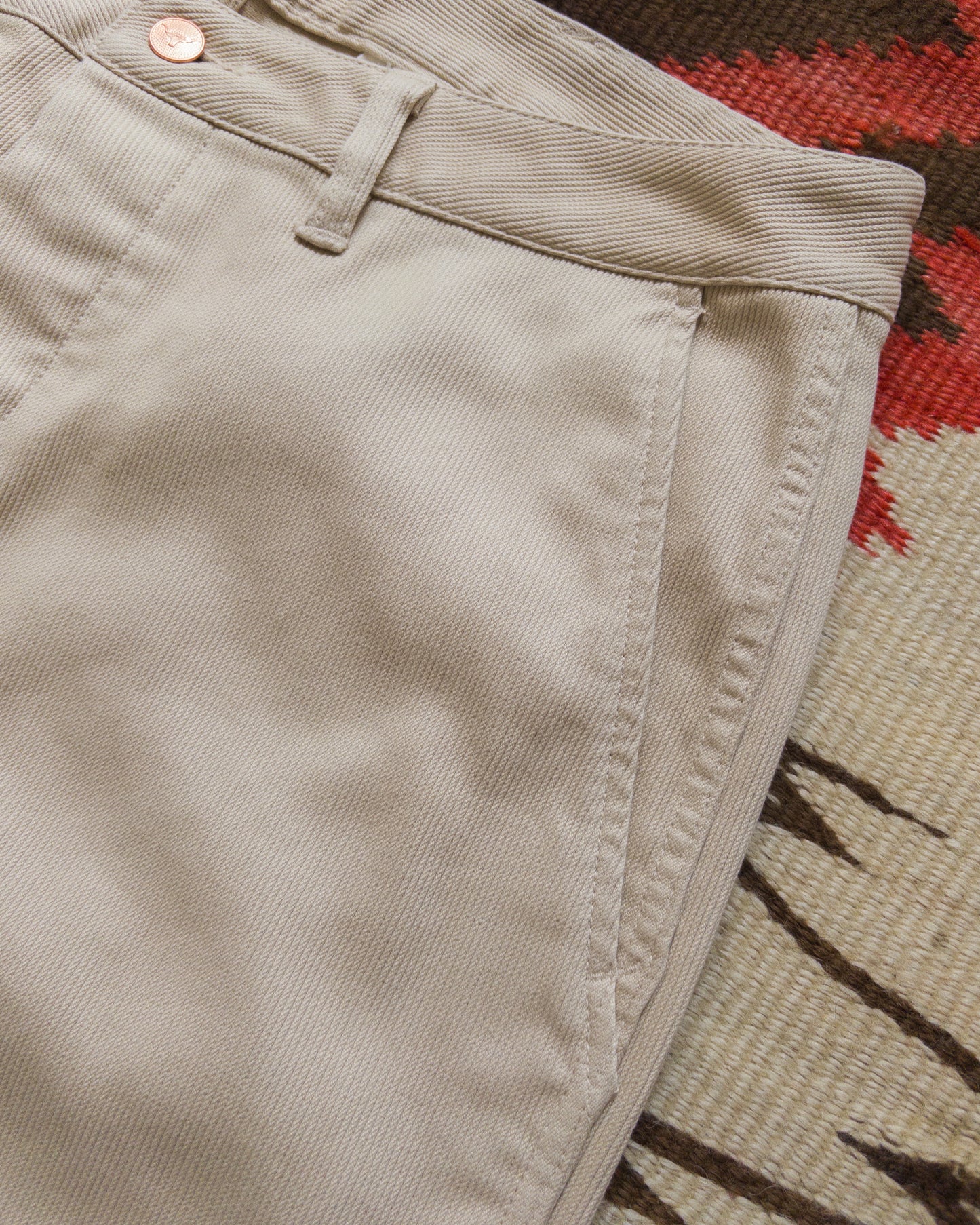 Bedford Cord Flat Front Chinos - Off White