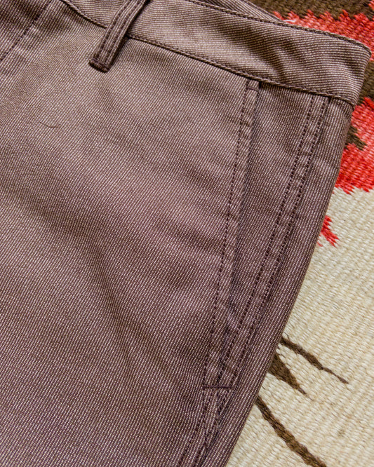 Japanese Wabash Stripe Moleskin Chinos - Espresso Brown