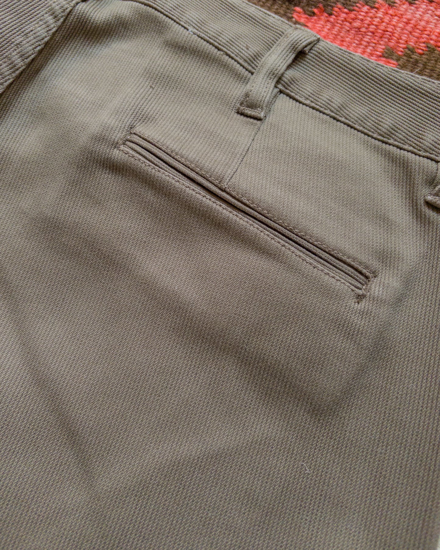 Bedford Cord Flat Front Chinos - Faded Olive