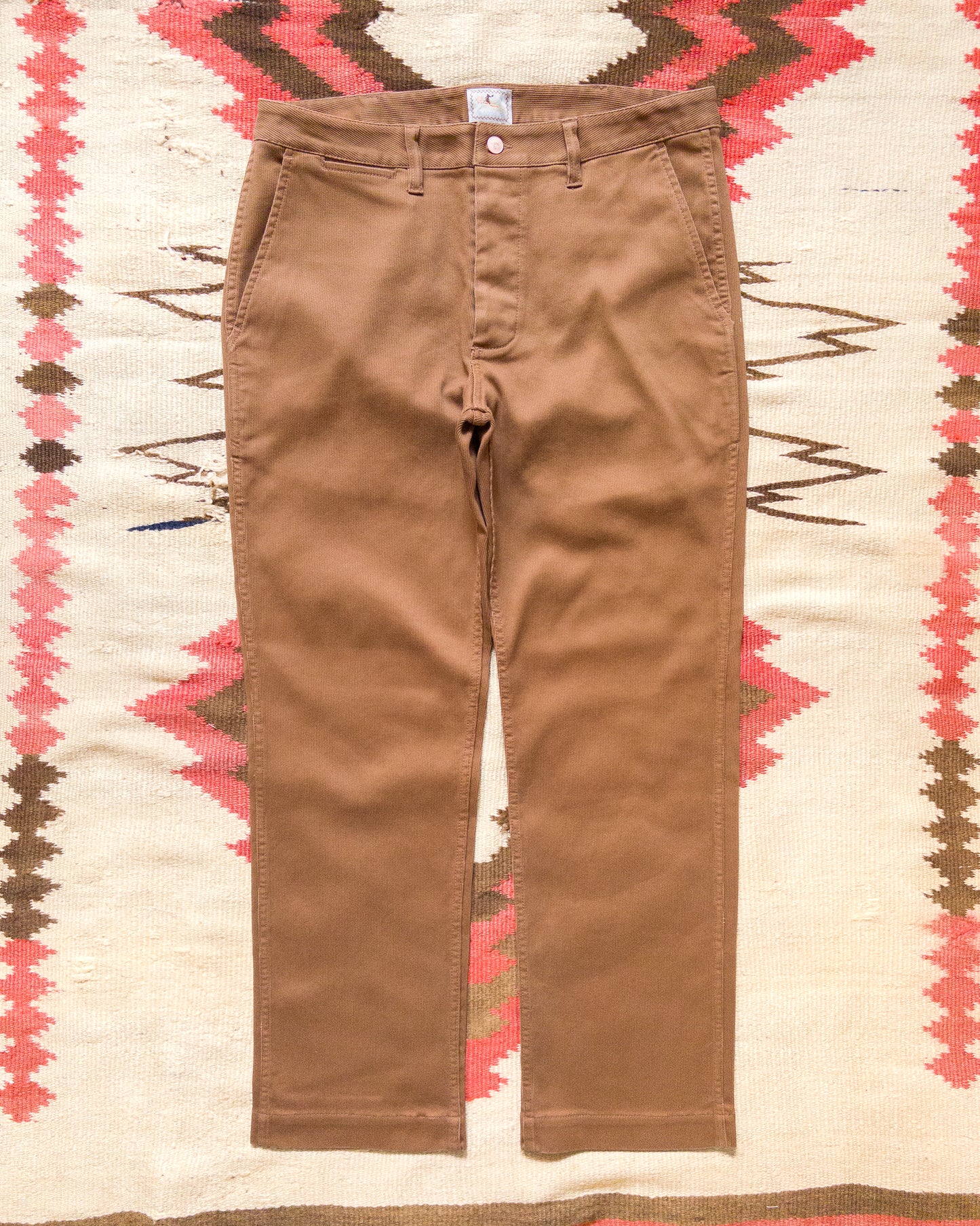Bedford Cord Flat Front Chinos - Bay Brown