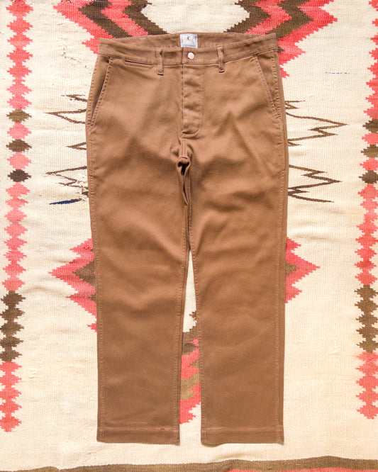 Bedford Cord Flat Front Chinos - Bay Brown
