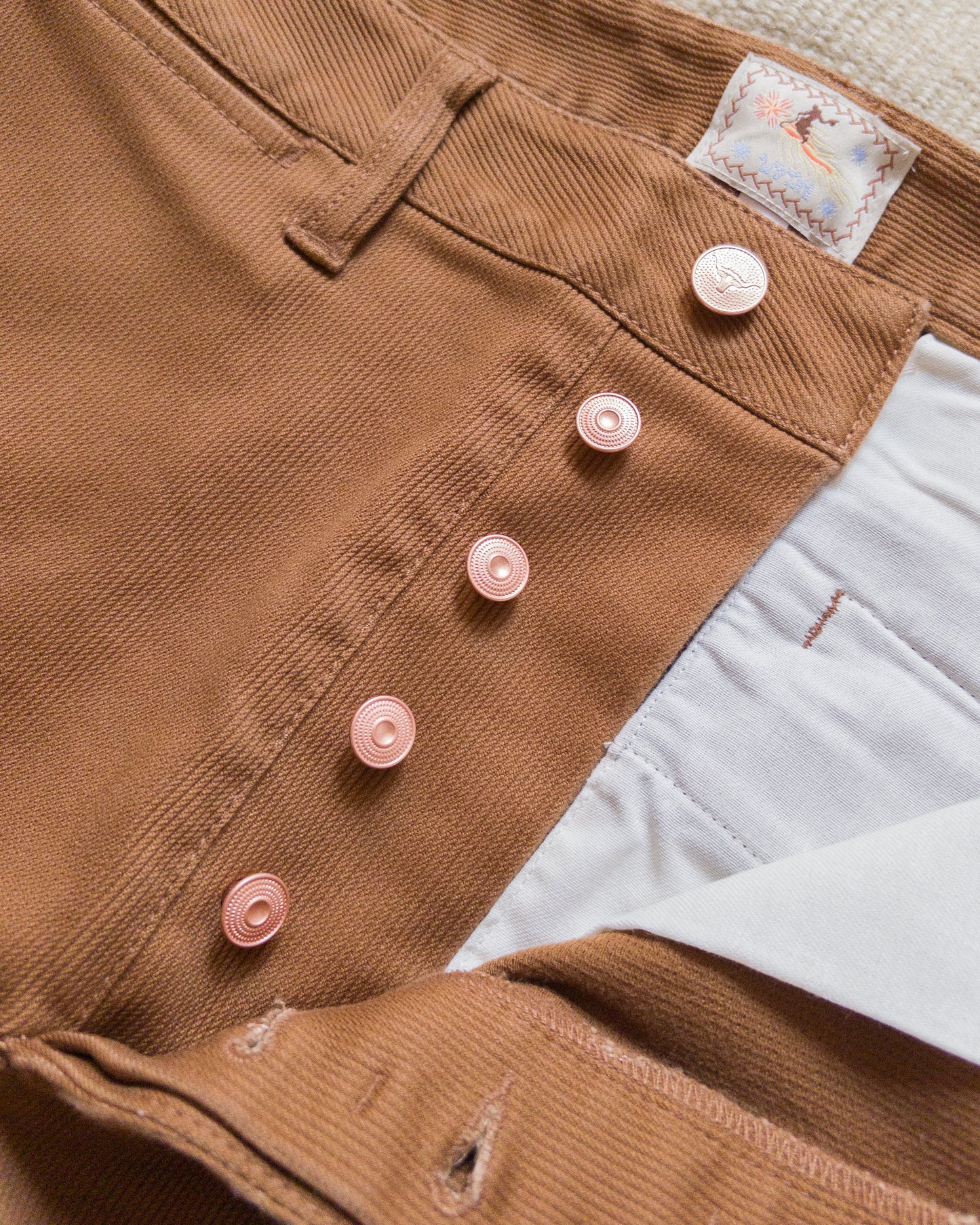 Bedford Cord Flat Front Chinos - Bay Brown