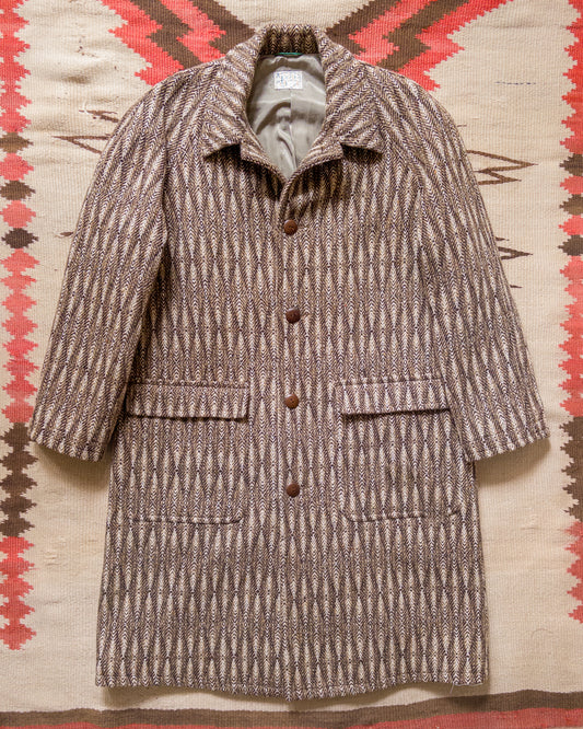 Raglan Wool Overcoat - Diamond Ombre Tweed