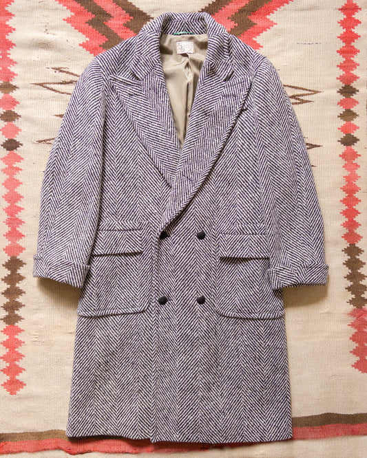 Polo Coat - Black/Cream Herringbone Tweed