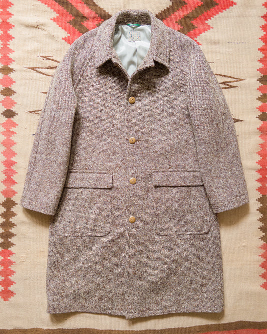 Raglan Wool Overcoat - Malted Barley Slub Donegal