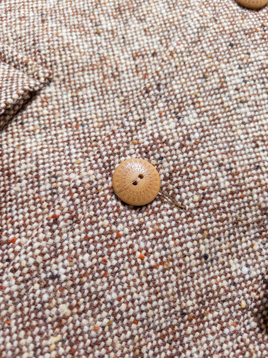 Raglan Wool Overcoat - Malted Barley Slub Donegal