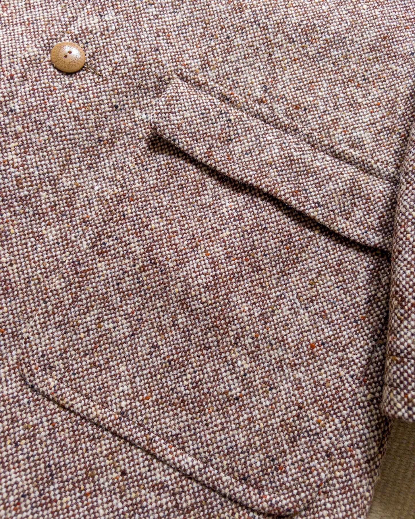 Raglan Wool Overcoat - Malted Barley Slub Donegal
