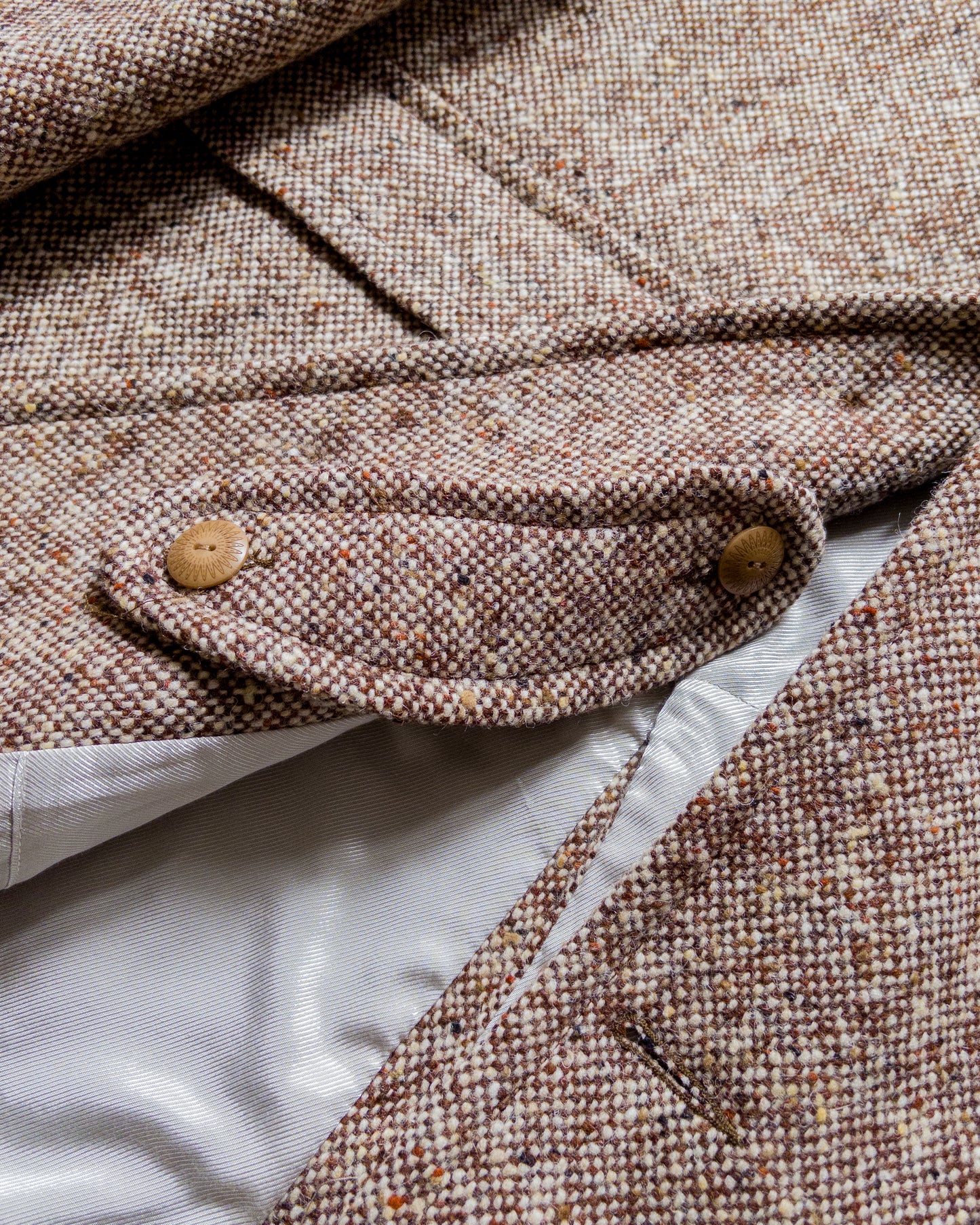 Raglan Wool Overcoat - Malted Barley Slub Donegal