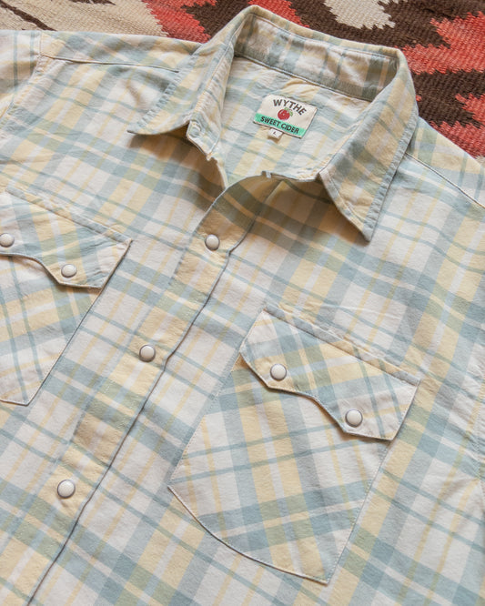 Oxford Cloth Pearlsnap Shirt - Sage and Sunflower Plaid