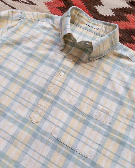 Oxford Cloth Button Down Popover - Sage and Sunflower Plaid