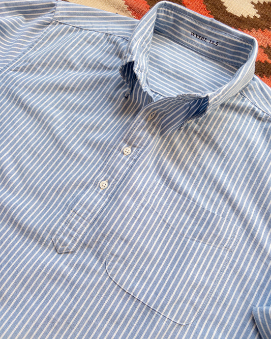 Oxford Cloth Button Down Popover - Blue and White Stripe