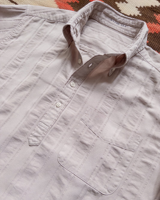 French Hickory Stripe Popover Button Down - Mauve