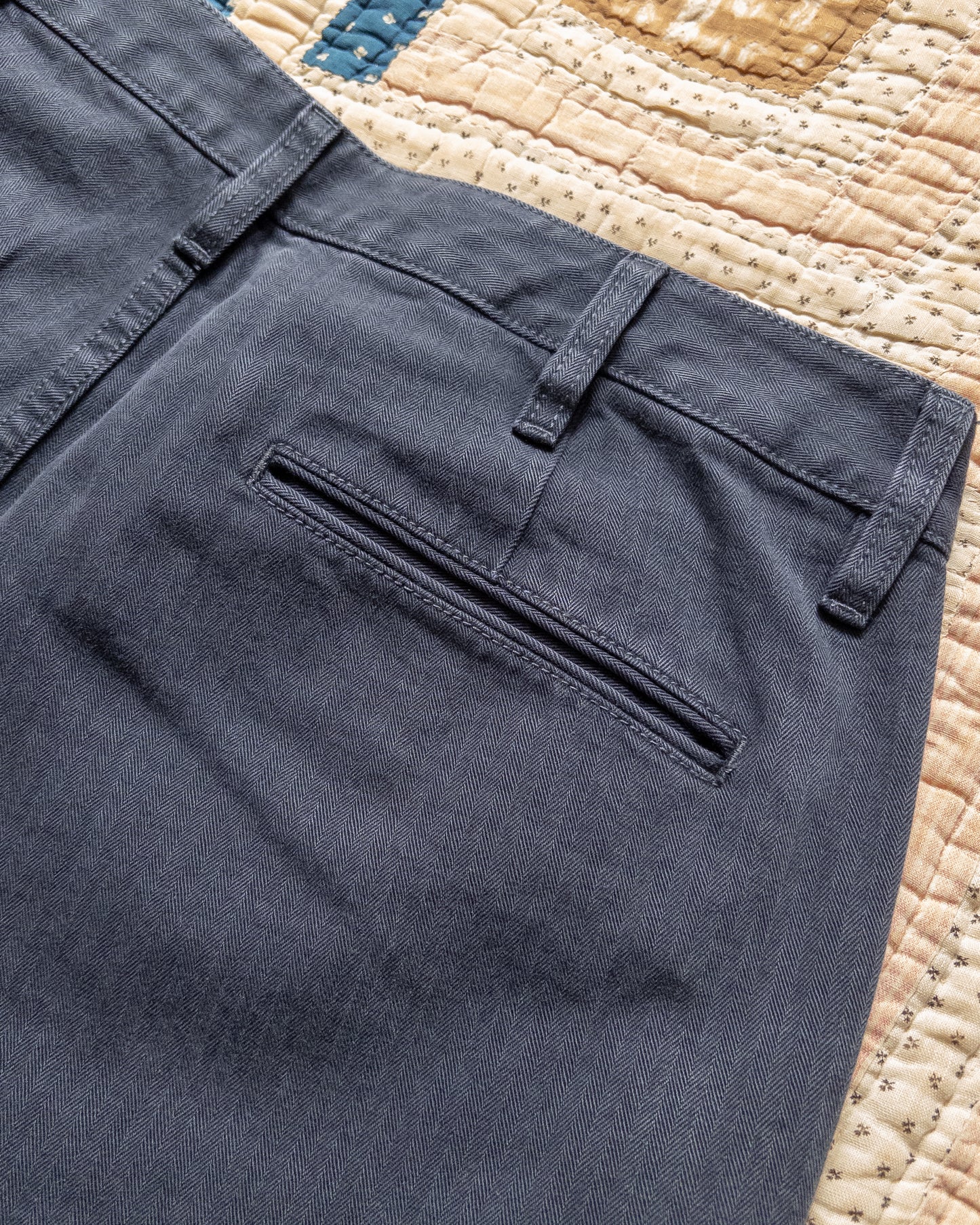 Japanese Cotton Herringbone Chino - Faded Navy
