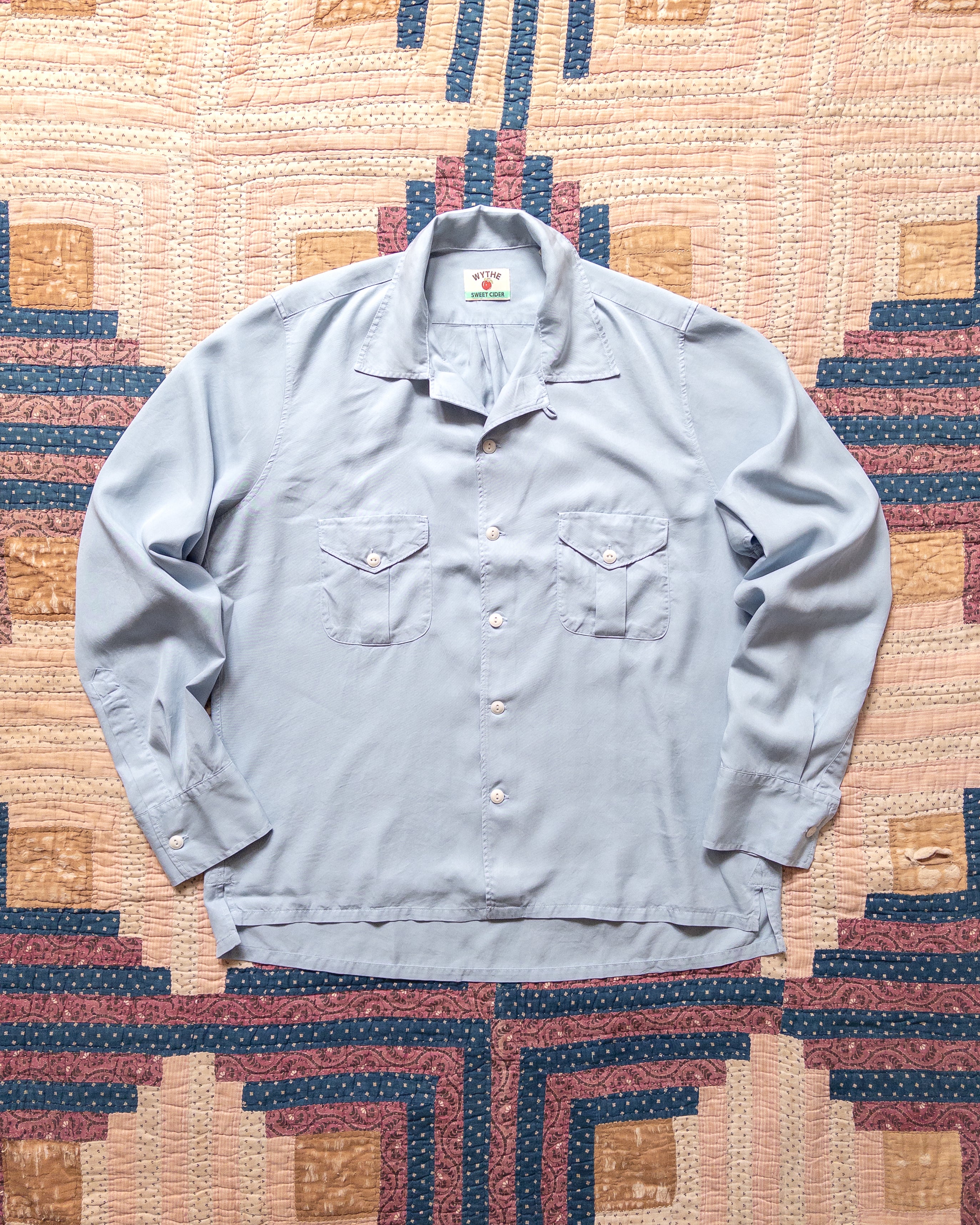 Tencel Gabardine Patio Shirt - Faded Bench Blue – Wythe