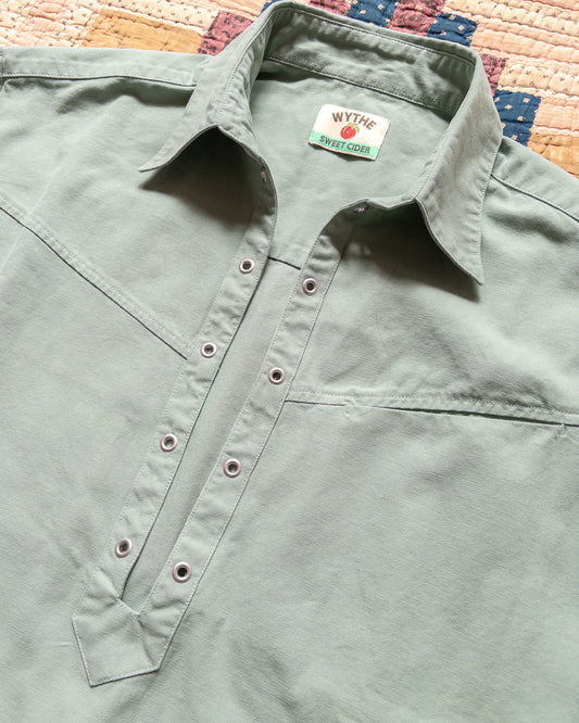Cotton Canvas Pullover Shirt - Sage