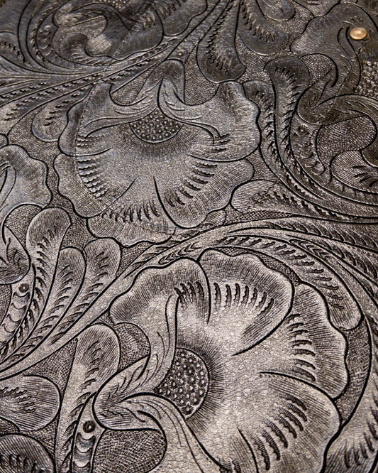 Black Western Tooled Leather Bag