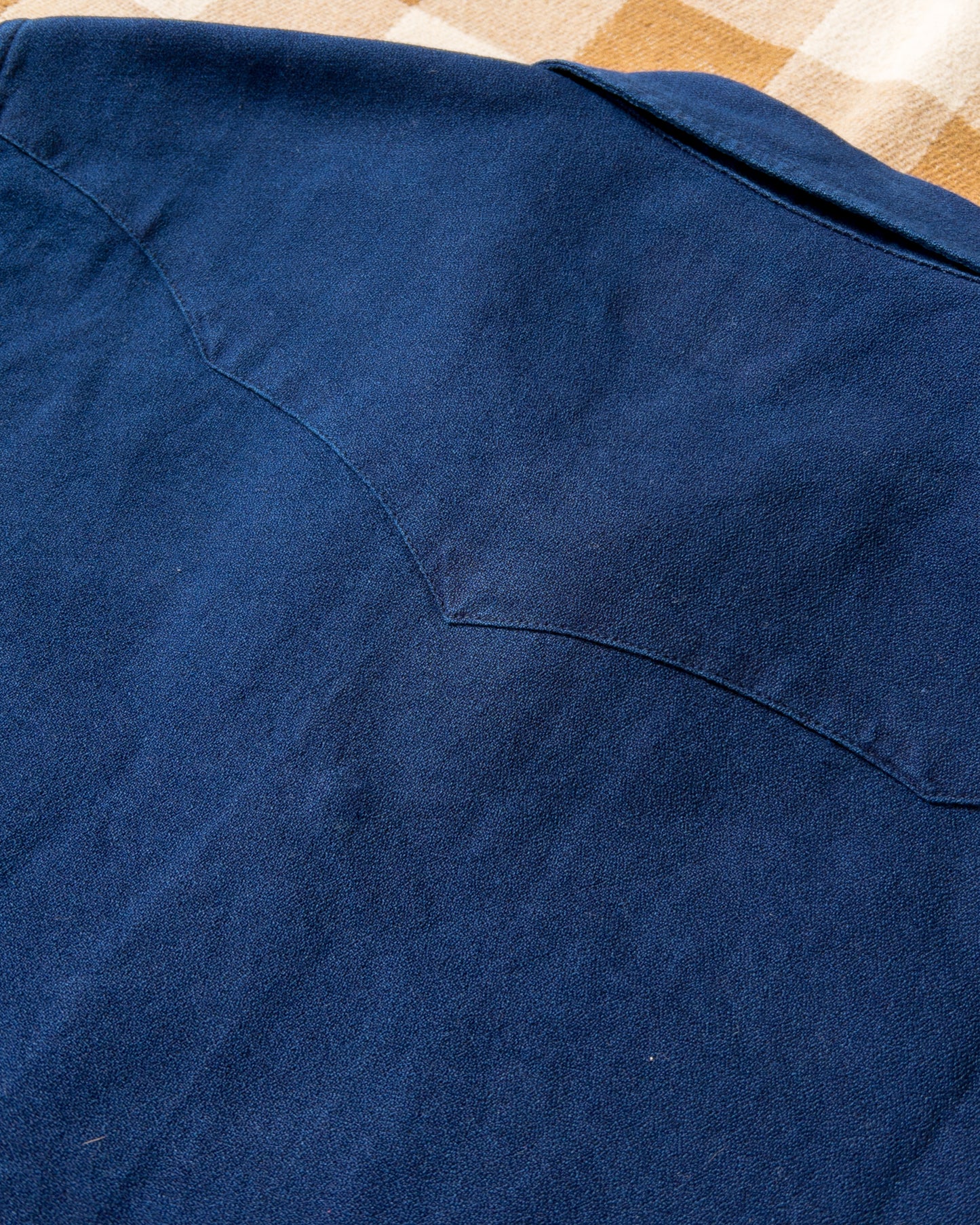 Indigo Yarn-Dyed Sateen Pearlsnap Shirt