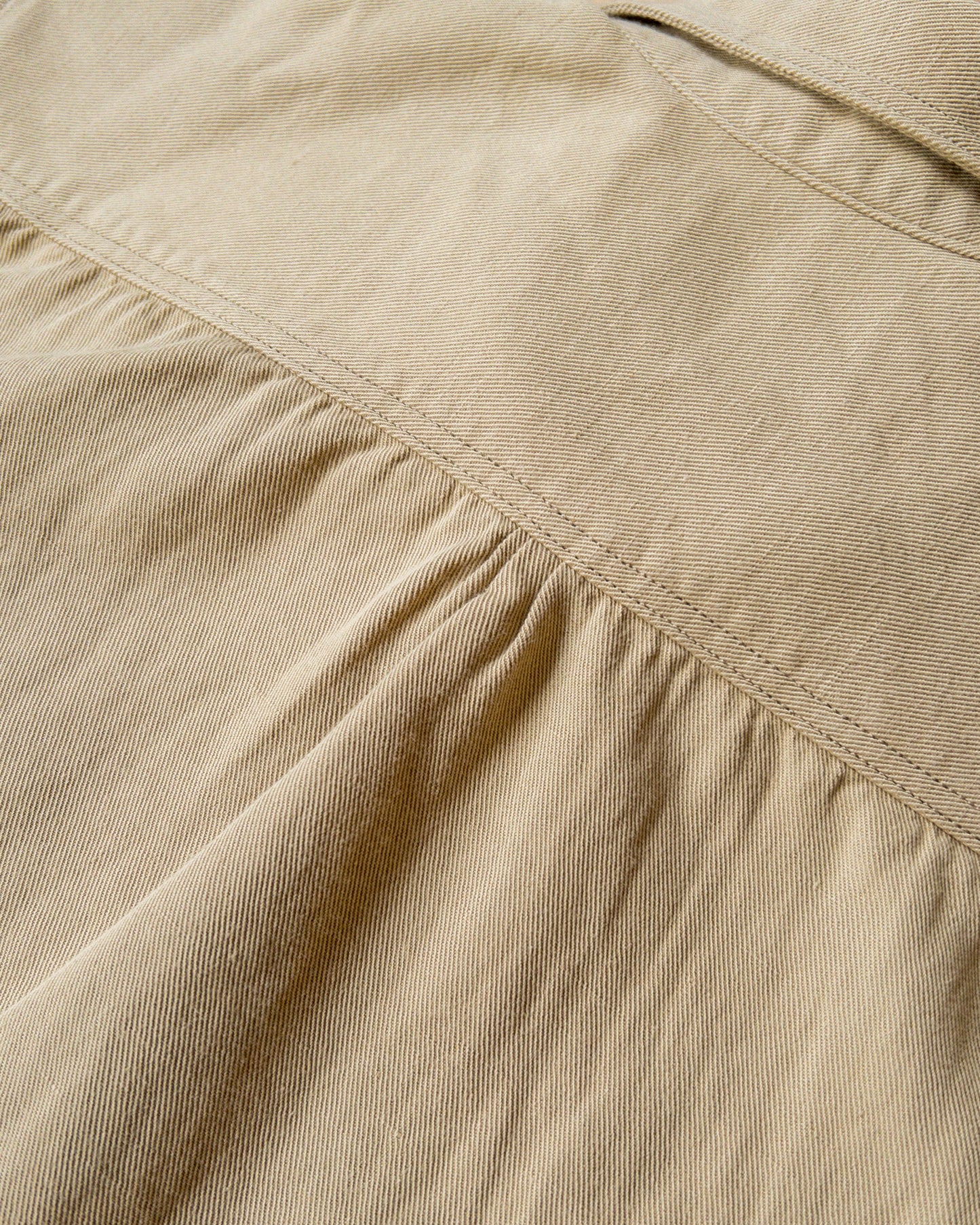 Cotton/Linen Twill Officer's Shirt - Camp Khaki