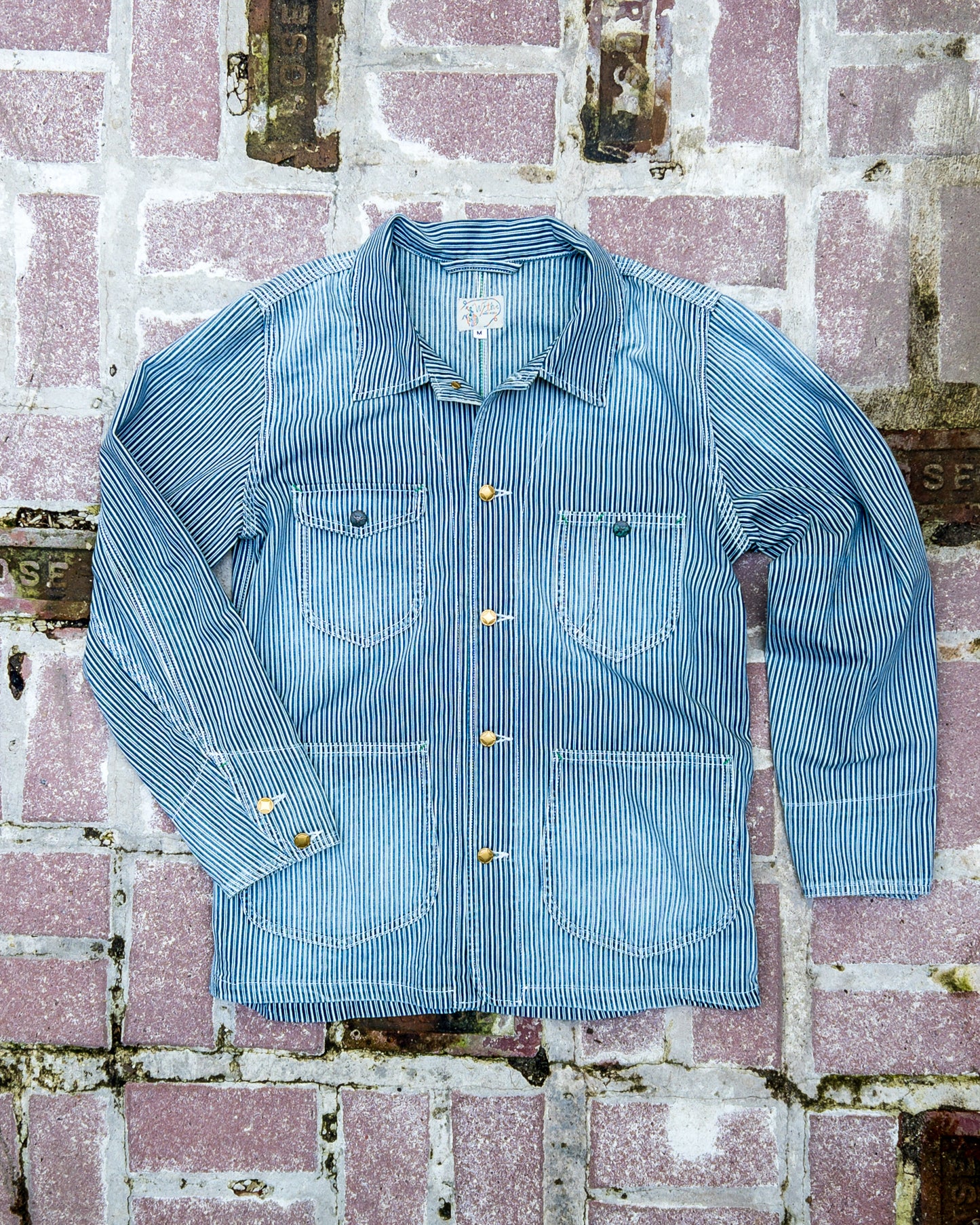 Liberty Stripe Barn Jacket - Washed Indigo
