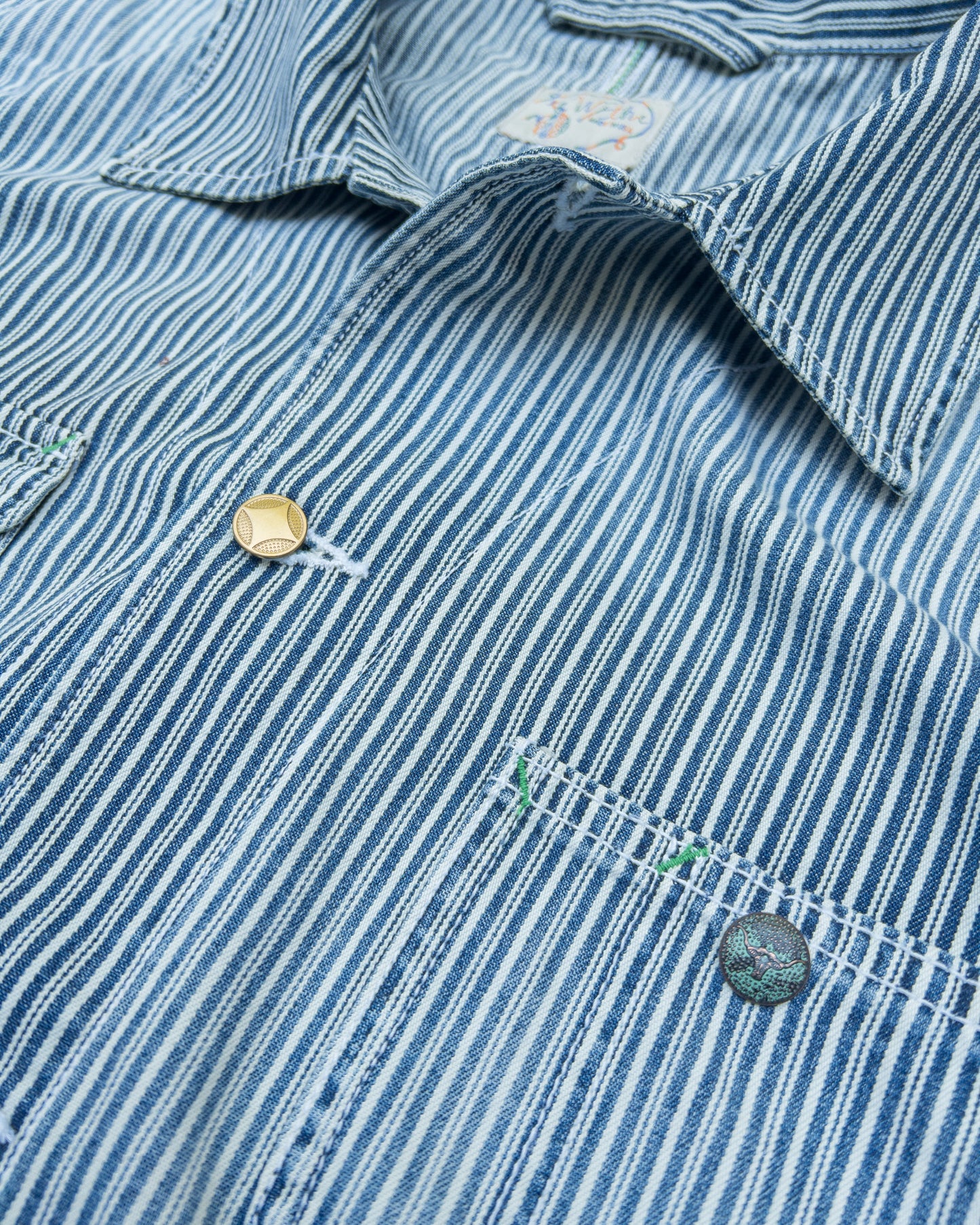 Liberty Stripe Barn Jacket - Washed Indigo