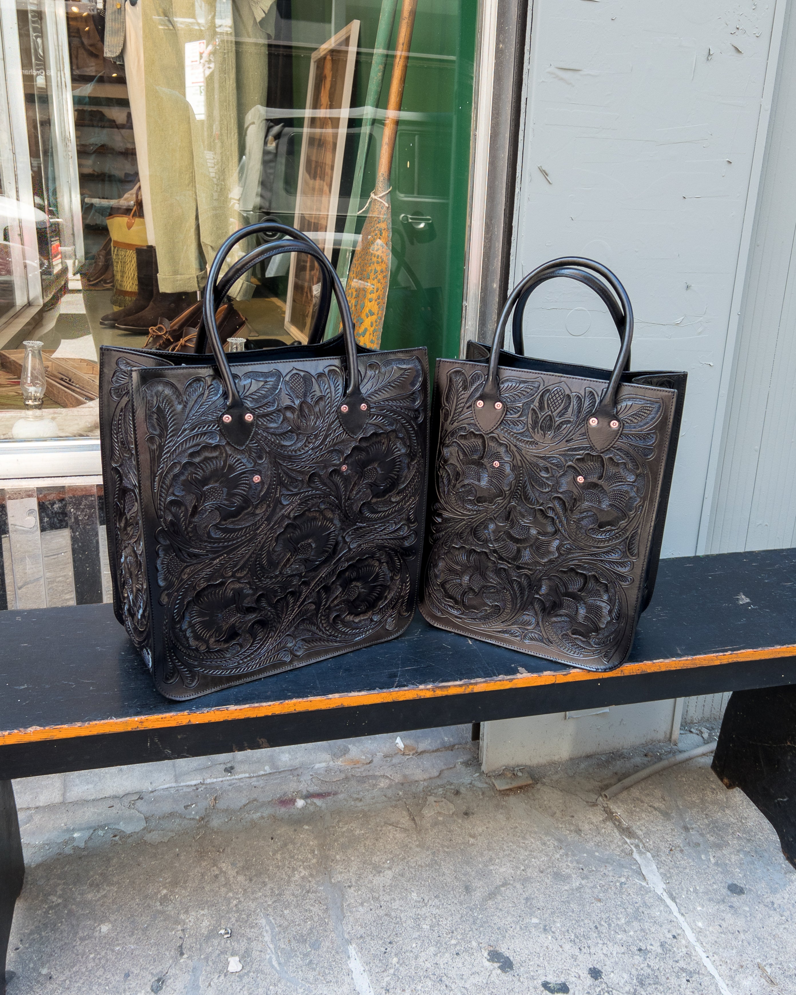 Black Western Tooled Leather Bag – Wythe - Main Image