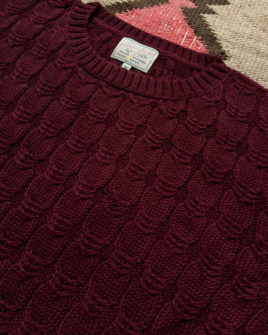 Highland Cableknit Sweater - Bordeaux