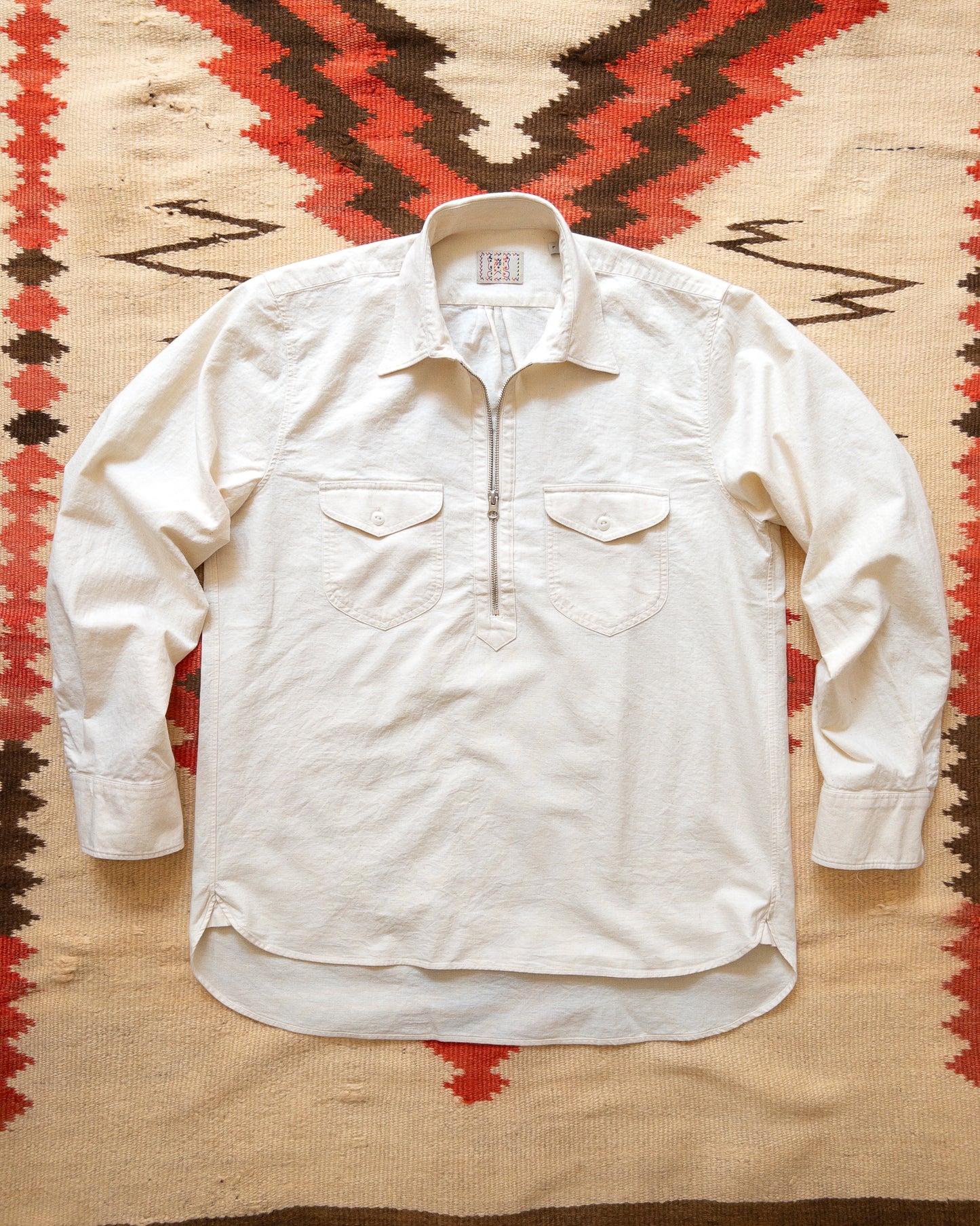 Aertex Half-Zip Shirt - Unbleached