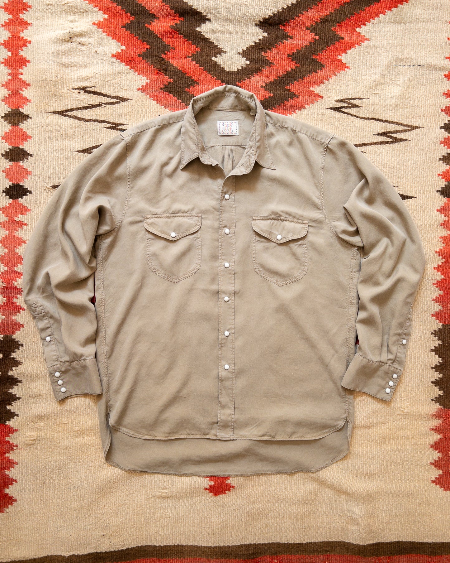 Tencel Gabardine Pearlsnap Shirt - Camp Khaki