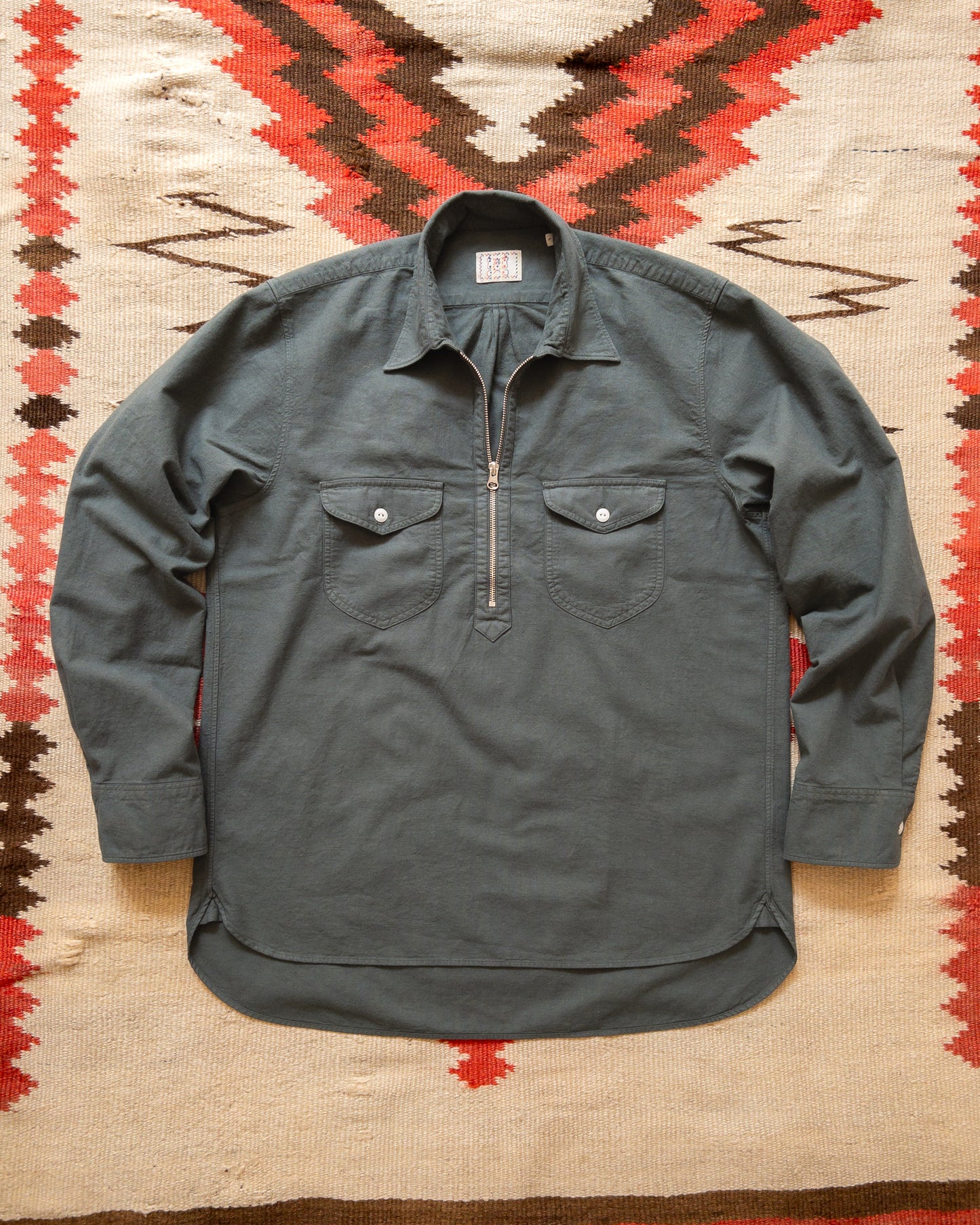 Aertex Half-Zip Shirt - Faded Black