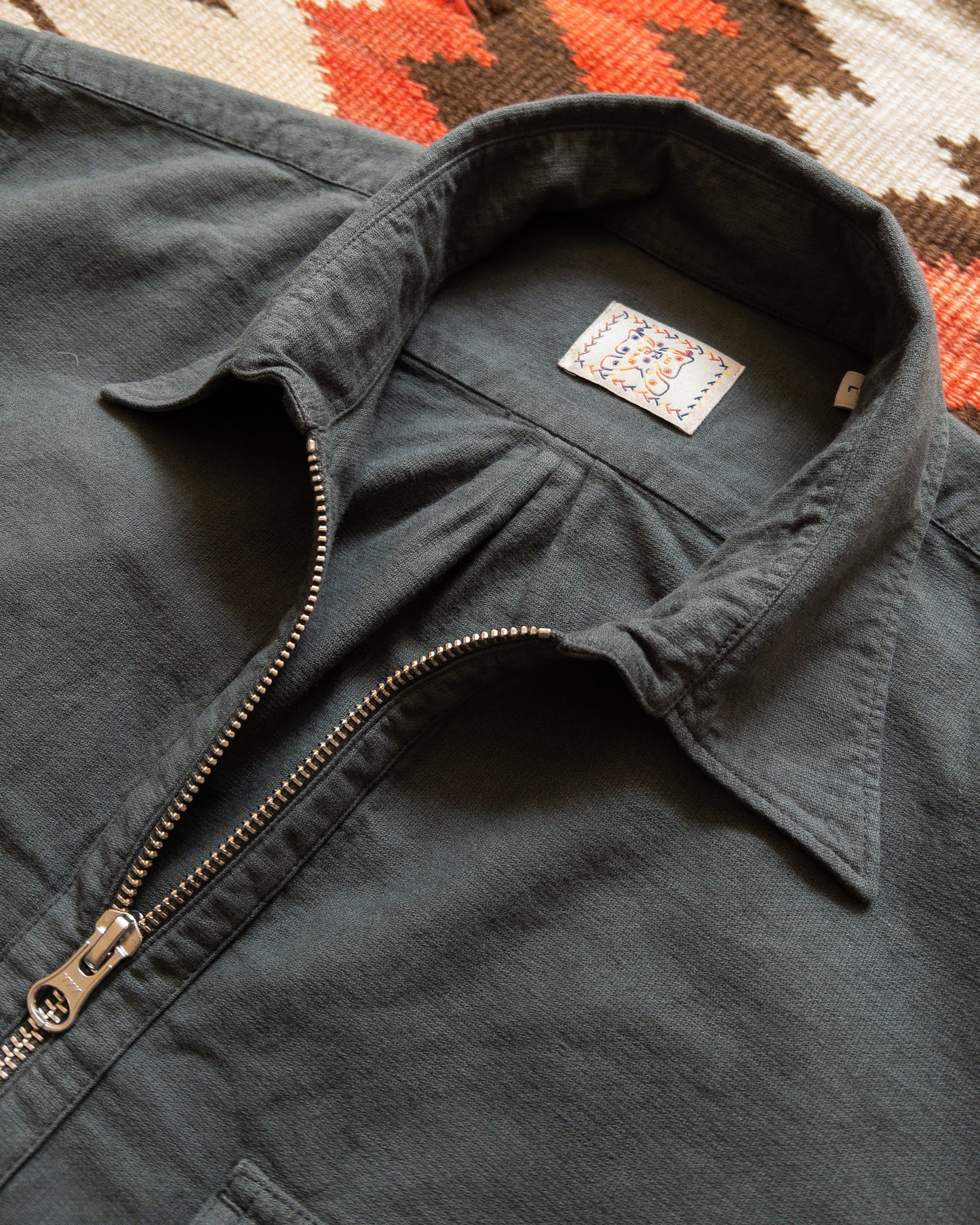 Aertex Half-Zip Shirt - Faded Black