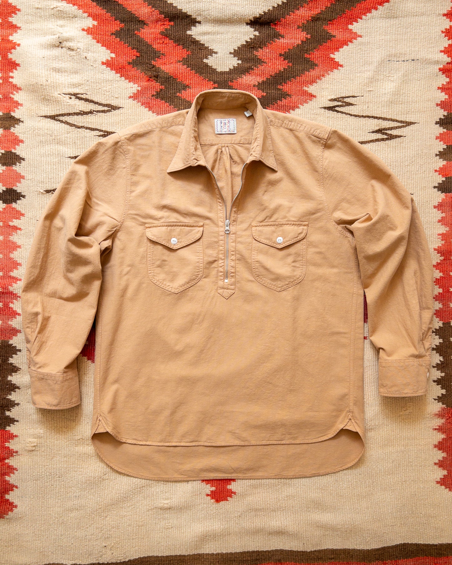 Aertex Half-Zip Shirt - Apricot