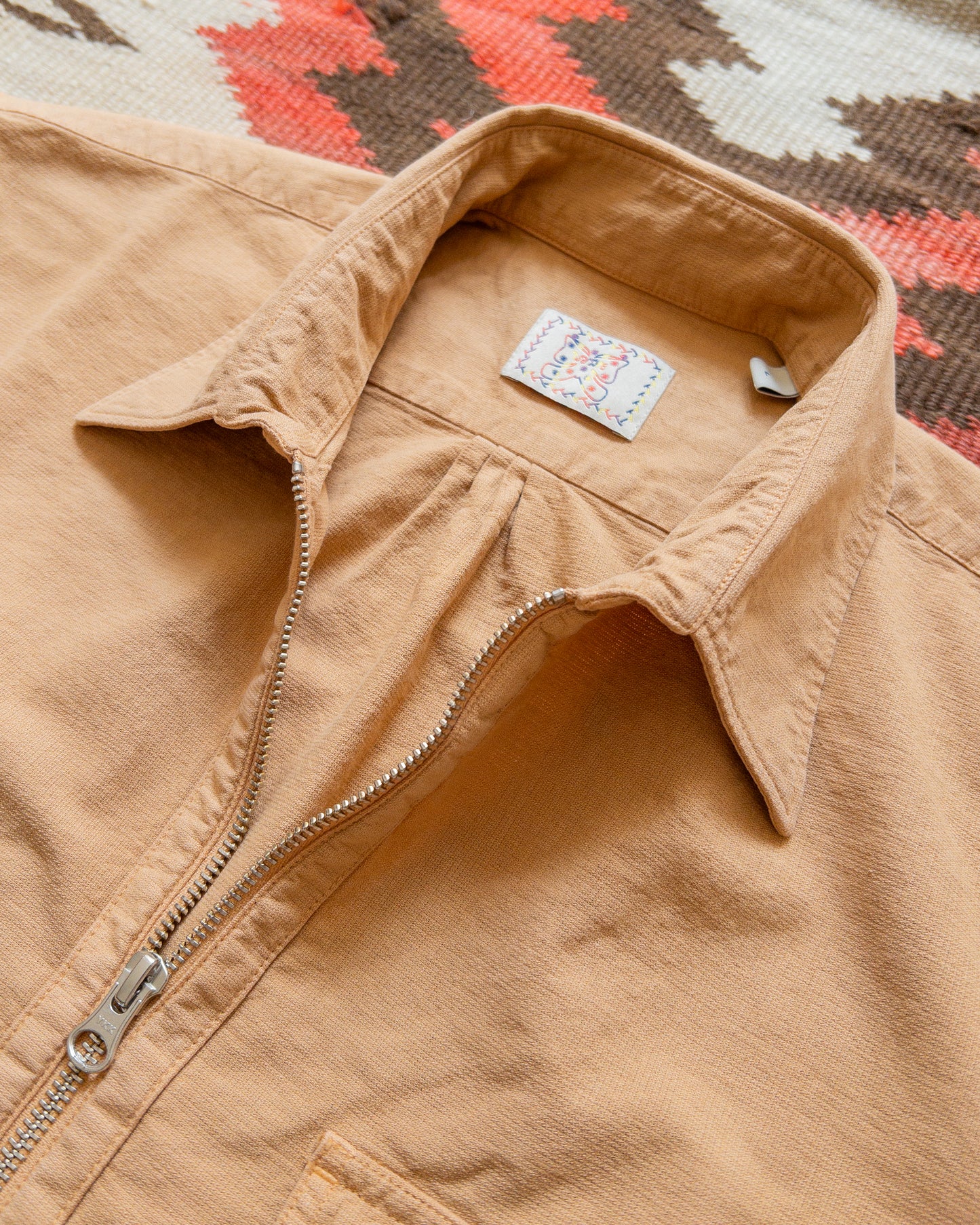Aertex Half-Zip Shirt - Apricot