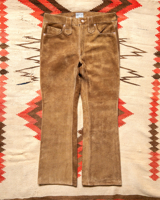 Suede Five Pocket Flares - Honey