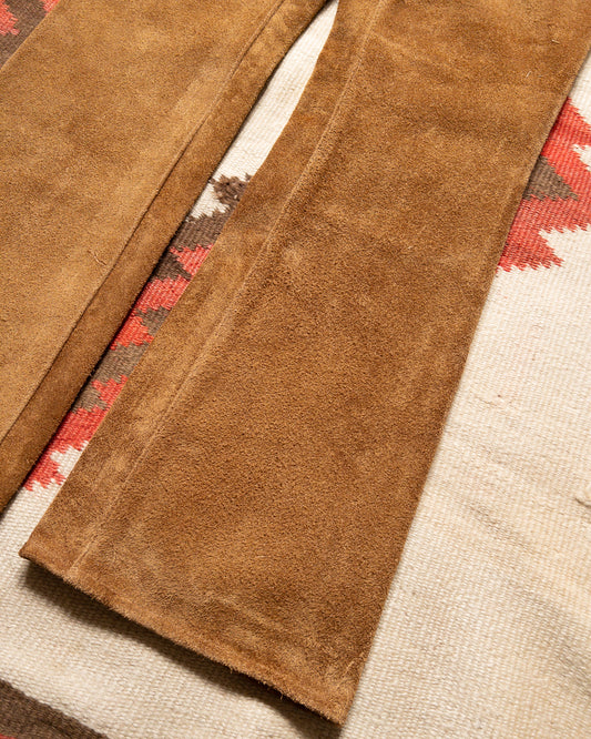 Suede Five Pocket Flares - Honey
