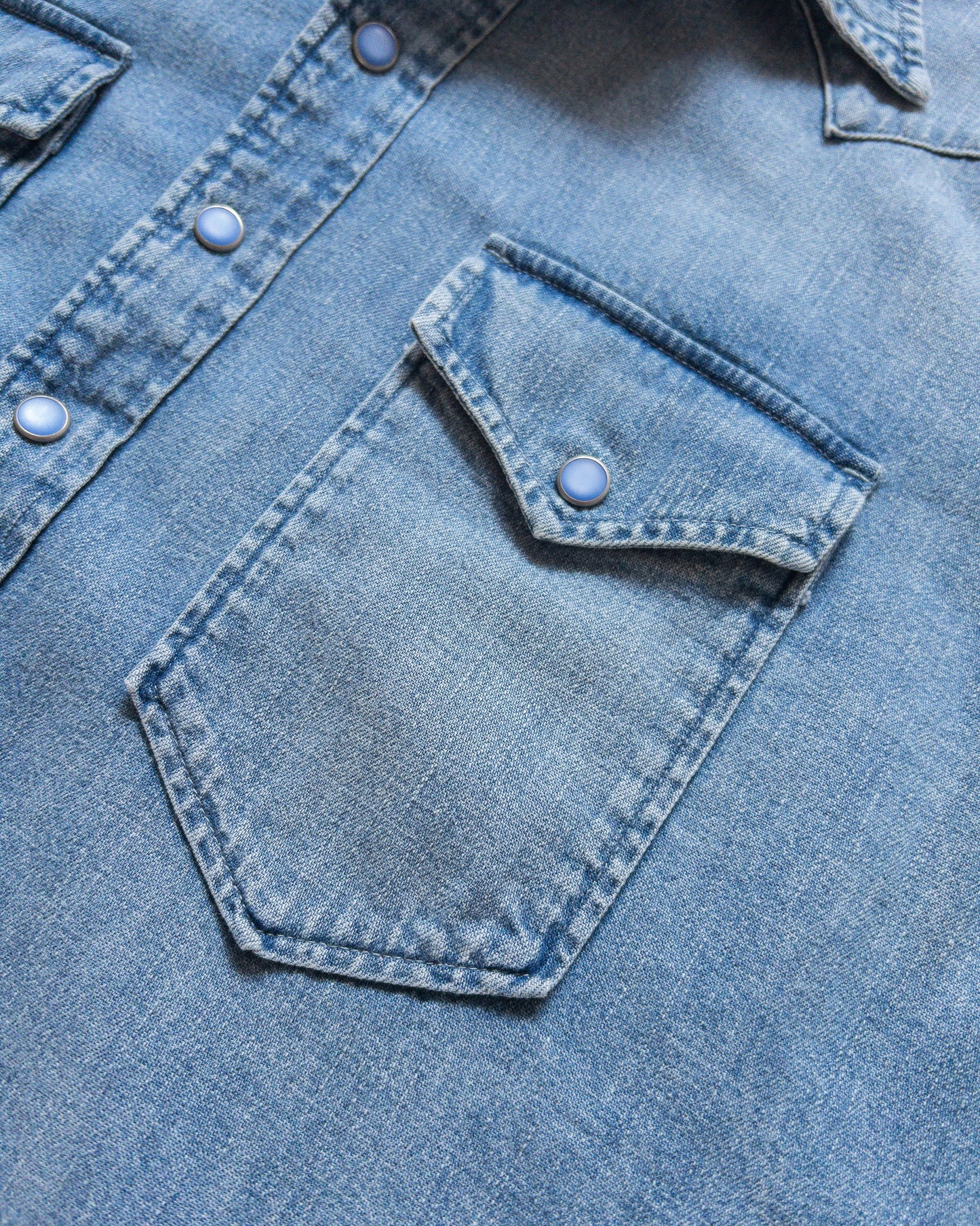 Denim Pearlsnap Shirt - Washed Indigo