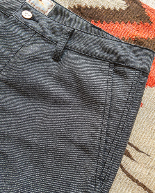 Japanese Wabash Stripe Moleskin Chinos - Charcoal Smoke