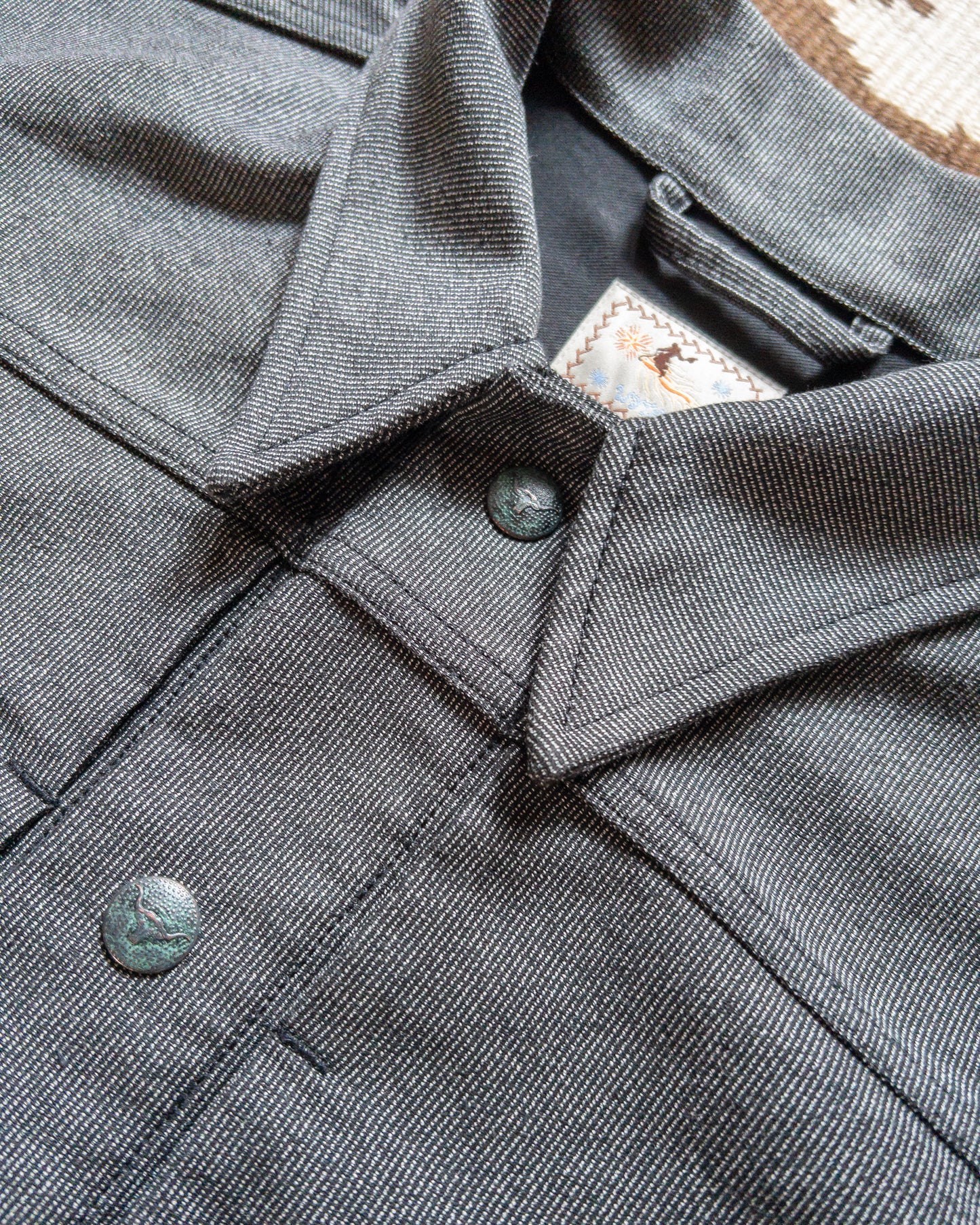 Japanese Wabash Stripe Moleskin Ranch Jacket - Charcoal Smoke