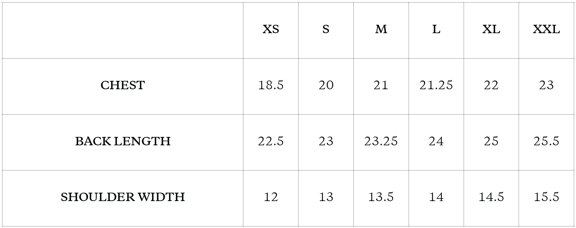 Size Chart