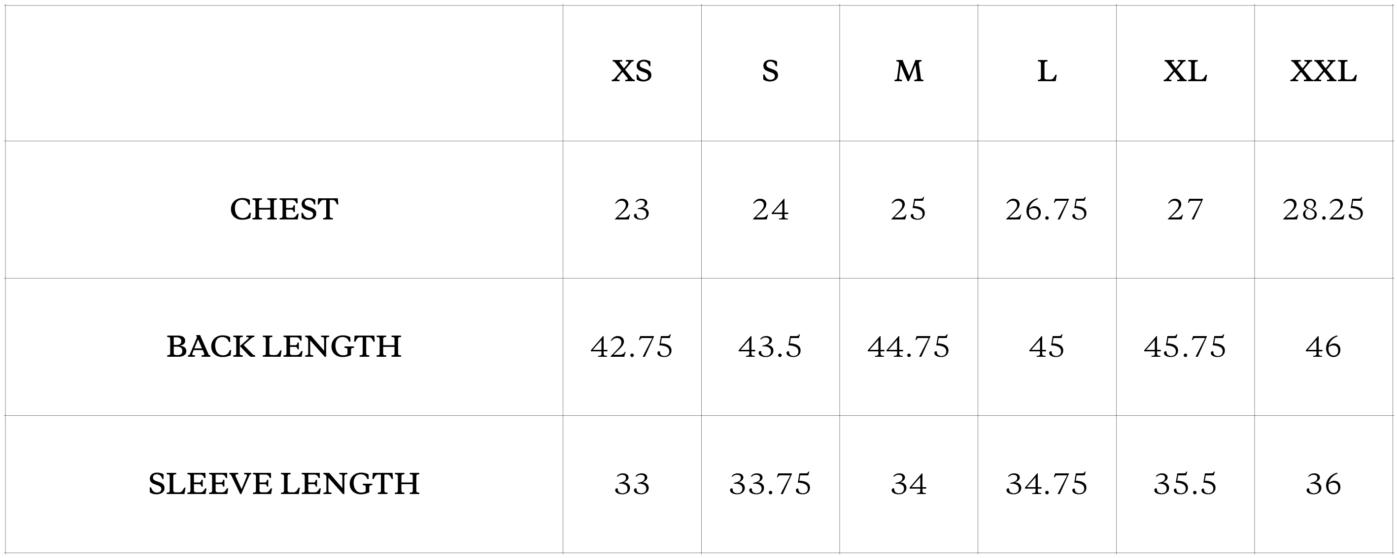 Size Chart