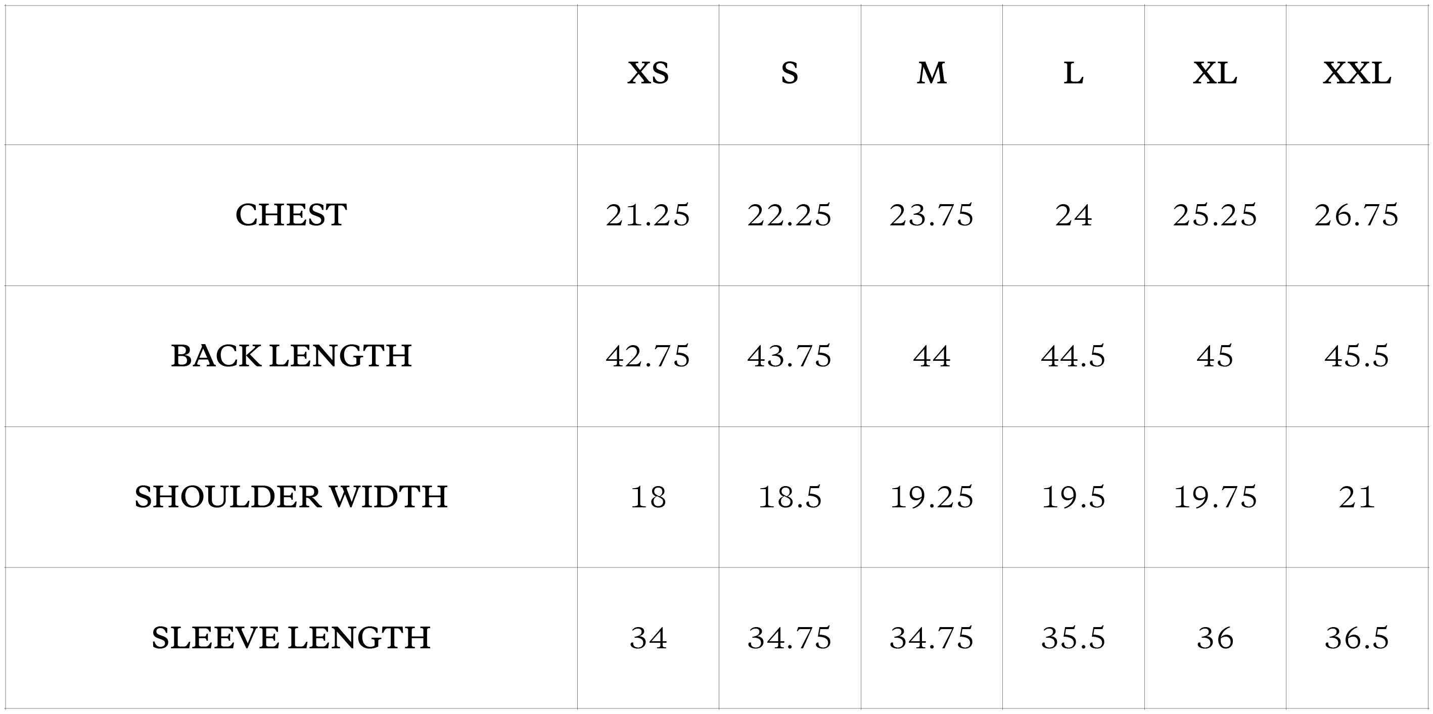 Size Chart