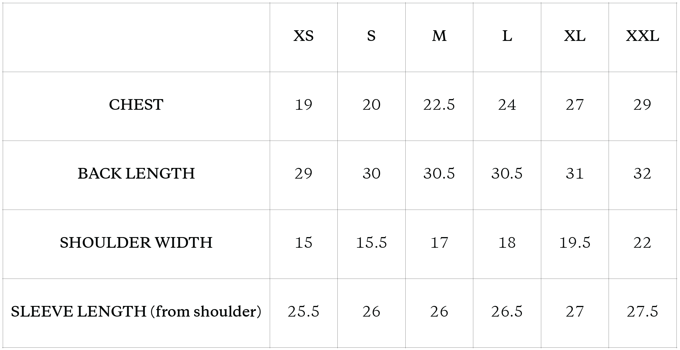 Size Chart