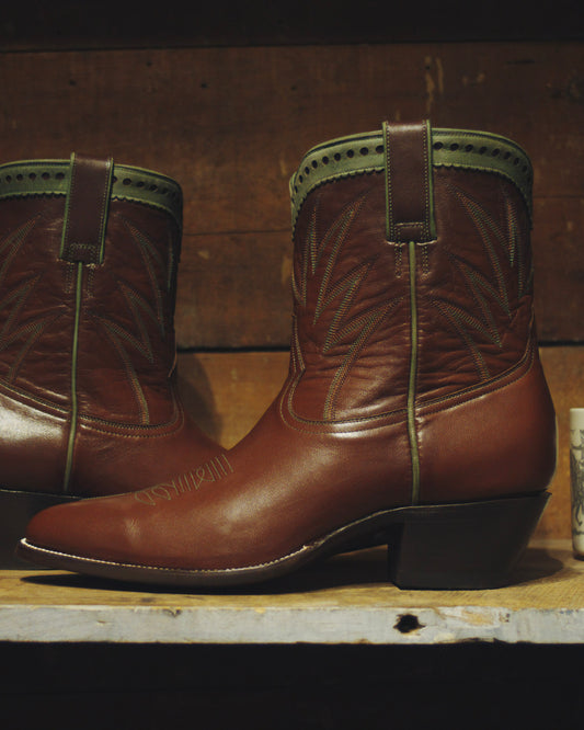 Brown/Sagebrush Calfskin Pee Wee Boots