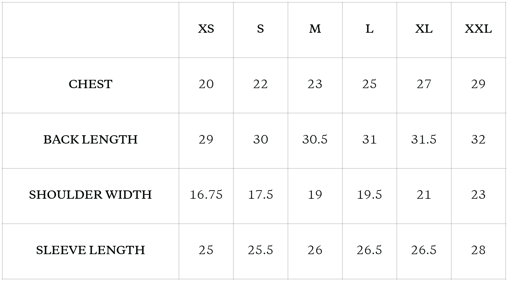 Size Chart