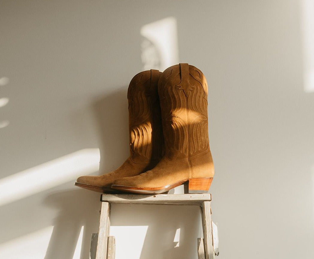 Snuff suede Western Cowboy Boots